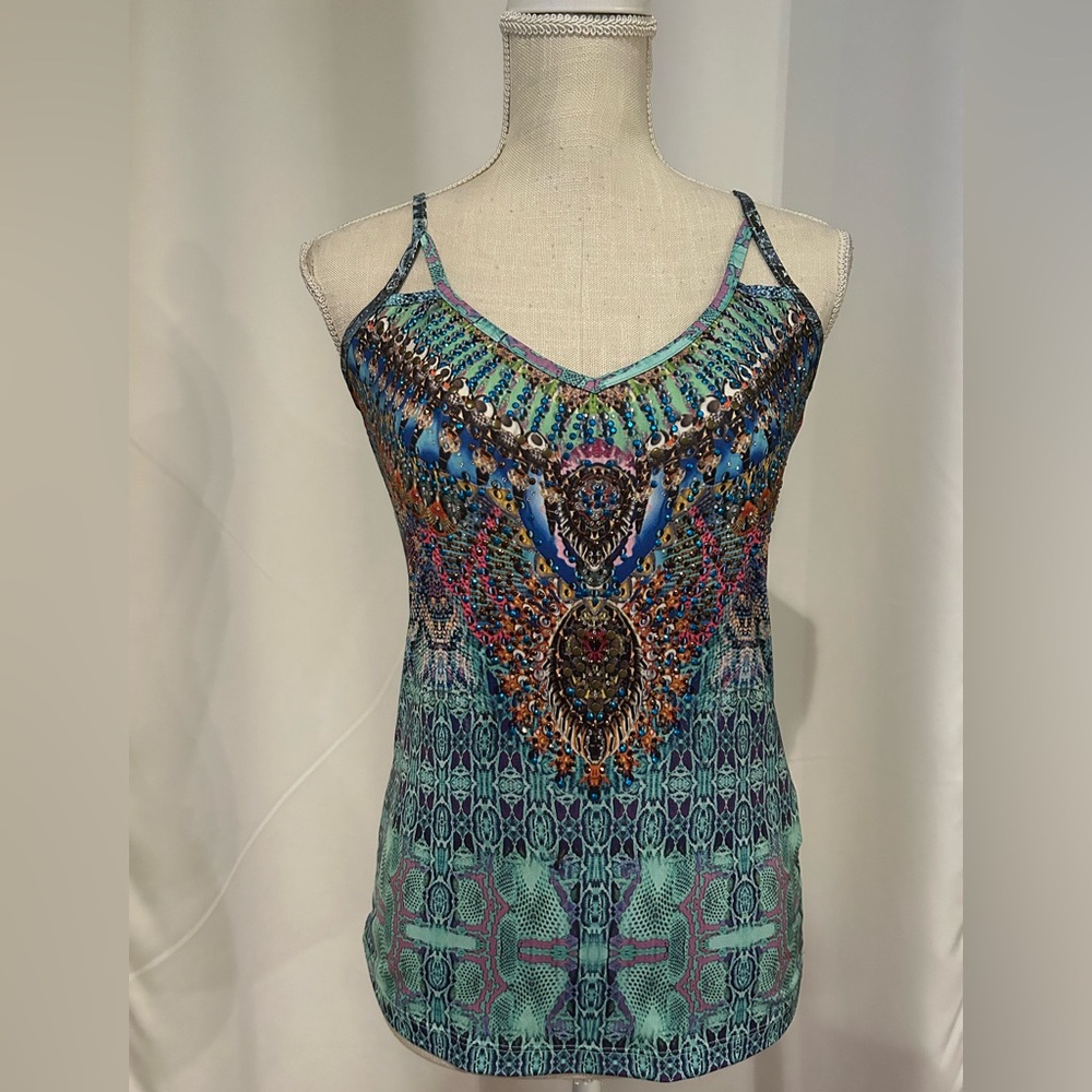 Venus Women's Multicolor Camisole TopW/Beading Detail Size Small💙💗 - Picture 1 of 4